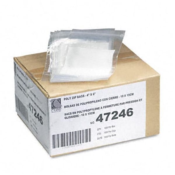 C-Line Products C-Line 47246 Recloseable Small Parts Bags Poly 4 x 6 Clear with White ID panel 1000/carton 47246 - main